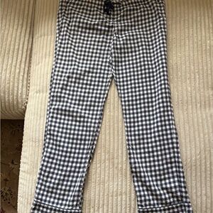 Women’s Black and White Seersucker Checkered Pants